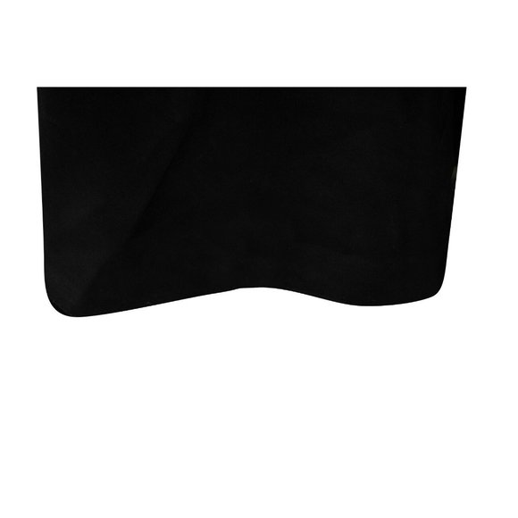 Saint Laurent Womens Maxi Dress Medium 38 Black Silk Ruffle Shoulder Side Split - Picture 7 of 14